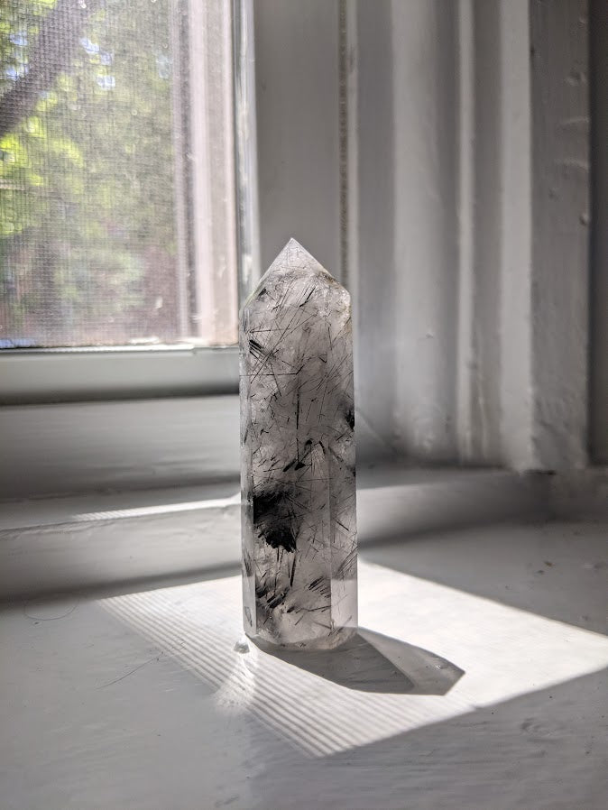 Tourmalinated Quartz Point