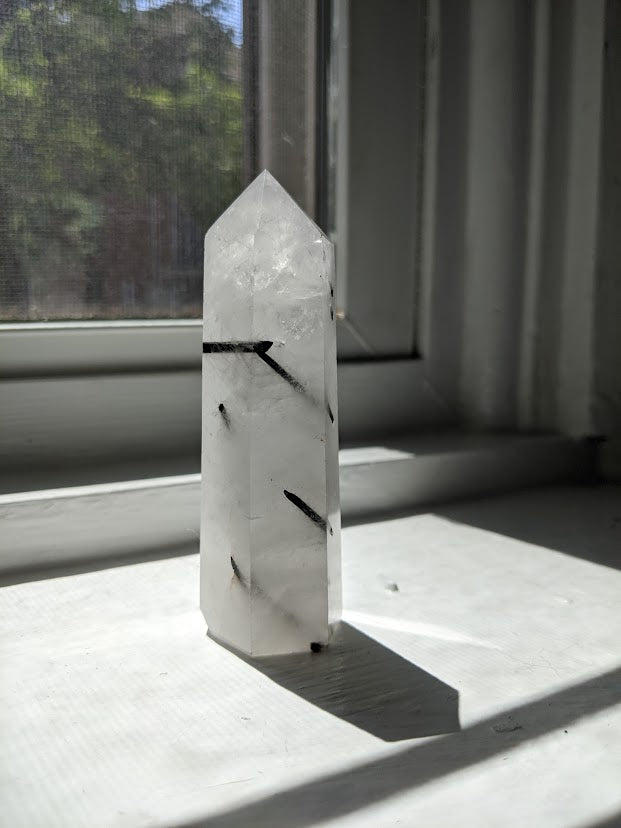 Tourmalinated Quartz Point