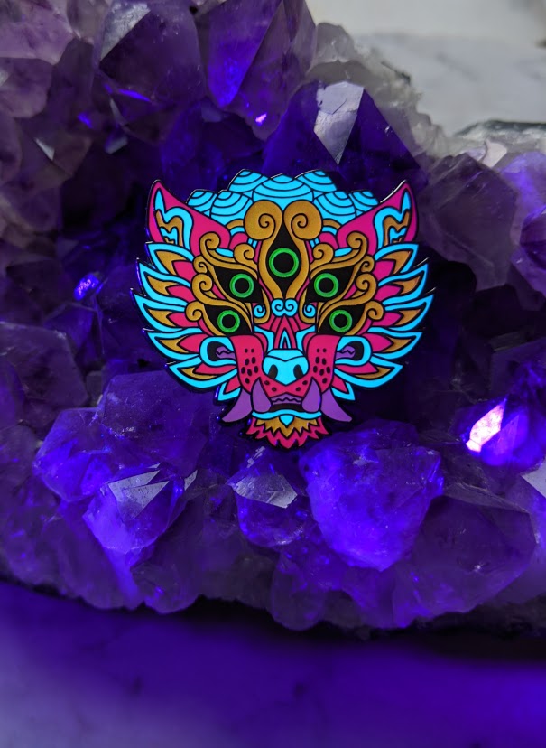 Wicked Foo UV Reactive Glow in the Dark Enamel Pin